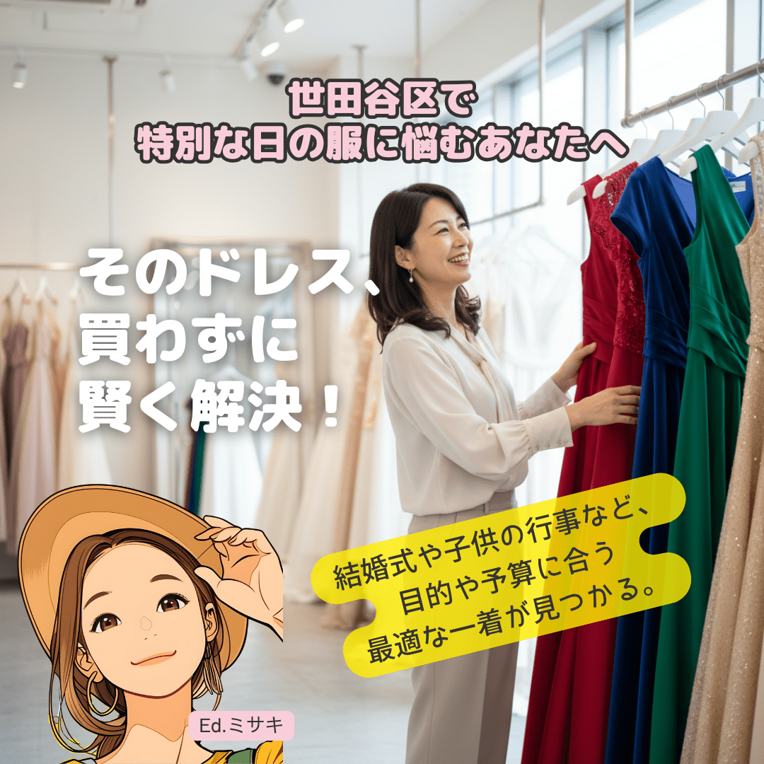 もう迷わない！世田谷区民のためのレンタルドレス選び方講座｜目的・年代・予算で最適な一着が見つかる